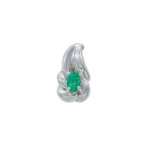 Vintage Sterling Silver 925 Green Emerald Swirl Abstract Pendant